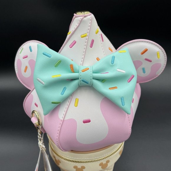 NWT Loungefly Stitch Shoppe Disney Minnie Sweets Soft Serve Ice Cream Crossbody - Picture 6 of 6
